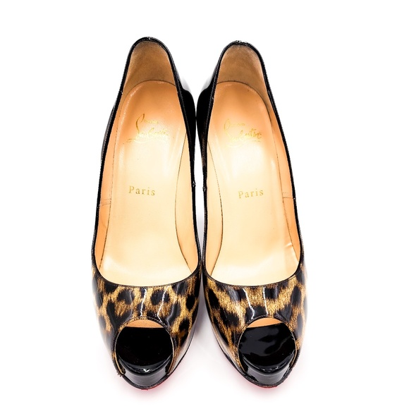 Christian Louboutin Patent Leather Black Ombre Leopard Print Heels Pumps EU 37.5 - Picture 2 of 10